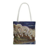 Neptune's Horses Elegant Horse Wave Tote Bag - Stylish Reusable Carryall for Equestrian Lovers