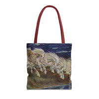 Neptune's Horses Elegant Horse Wave Tote Bag - Stylish Reusable Carryall for Equestrian Lovers