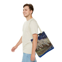 Neptune's Horses Elegant Horse Wave Tote Bag - Stylish Reusable Carryall for Equestrian Lovers