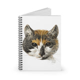Calico Cat Illustration Ruled Spiral Notebook