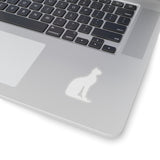 Egyptian Cat White Silhouette Kiss-Cut Sticker