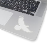 Eagle in Flight White Silhouette Kiss-Cut Sticker