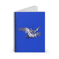 Warrior on a 3-Headed Vulture Spiral Notebook - Ruled Line- Blue