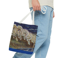 Neptune's Horses Elegant Horse Wave Tote Bag - Stylish Reusable Carryall for Equestrian Lovers