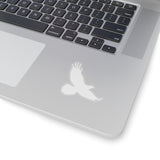 Eagle in Flight White Silhouette Kiss-Cut Sticker