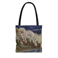 Neptune's Horses Elegant Horse Wave Tote Bag - Stylish Reusable Carryall for Equestrian Lovers
