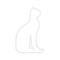 Egyptian Cat White Silhouette Kiss-Cut Sticker