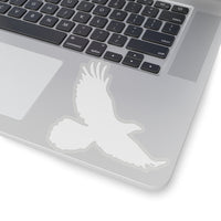 Eagle in Flight White Silhouette Kiss-Cut Sticker