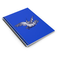 Warrior on a 3-Headed Vulture Spiral Notebook - Ruled Line- Blue