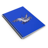 Warrior on a 3-Headed Vulture Spiral Notebook - Ruled Line- Blue