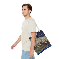 Neptune's Horses Elegant Horse Wave Tote Bag - Stylish Reusable Carryall for Equestrian Lovers