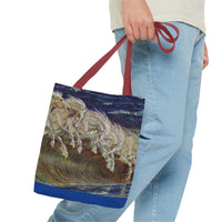 Neptune's Horses Elegant Horse Wave Tote Bag - Stylish Reusable Carryall for Equestrian Lovers