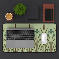 Art Deco Floral Pattern Desk Mat