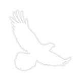 Eagle in Flight White Silhouette Kiss-Cut Sticker