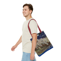 Neptune's Horses Elegant Horse Wave Tote Bag - Stylish Reusable Carryall for Equestrian Lovers