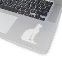 Egyptian Cat White Silhouette Kiss-Cut Sticker