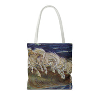 Neptune's Horses Elegant Horse Wave Tote Bag - Stylish Reusable Carryall for Equestrian Lovers