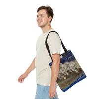 Neptune's Horses Elegant Horse Wave Tote Bag - Stylish Reusable Carryall for Equestrian Lovers