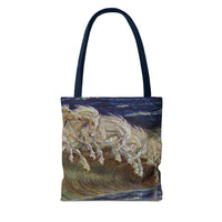 Neptune's Horses Elegant Horse Wave Tote Bag - Stylish Reusable Carryall for Equestrian Lovers