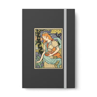Art Nouveau Woman collecting Roses Color Contrast Notebook - Ruled