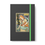 Art Nouveau Woman collecting Roses Color Contrast Notebook - Ruled