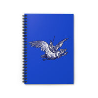 Warrior on a 3-Headed Vulture Spiral Notebook - Ruled Line- Blue