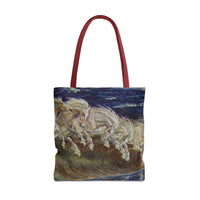 Neptune's Horses Elegant Horse Wave Tote Bag - Stylish Reusable Carryall for Equestrian Lovers