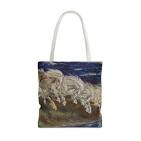Neptune's Horses Elegant Horse Wave Tote Bag - Stylish Reusable Carryall for Equestrian Lovers