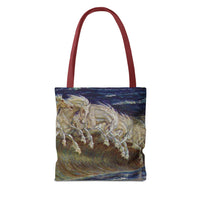 Neptune's Horses Elegant Horse Wave Tote Bag - Stylish Reusable Carryall for Equestrian Lovers