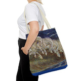 Neptune's Horses Elegant Horse Wave Tote Bag - Stylish Reusable Carryall for Equestrian Lovers