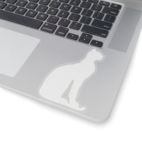 Egyptian Cat White Silhouette Kiss-Cut Sticker