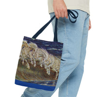 Neptune's Horses Elegant Horse Wave Tote Bag - Stylish Reusable Carryall for Equestrian Lovers