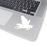 Flying Wolf White Silhouette Kiss-Cut Sticker