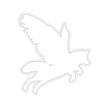 Flying Wolf White Silhouette Kiss-Cut Sticker