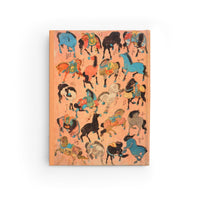 Chinese Illustration of Horses Blank Hardback Journal