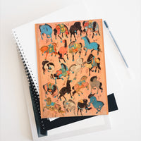 Chinese Illustration of Horses Blank Hardback Journal
