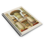 Egyptian Columns Illustration Ruled Spiral Notebook