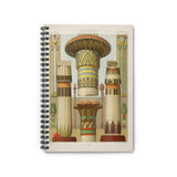 Egyptian Columns Illustration Ruled Spiral Notebook