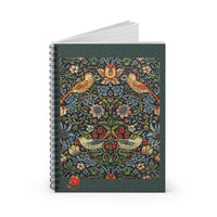 Sparrows & Strawberries Ruled Spiral Notebook