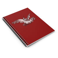 Warrior and 3-Headed Vulture Red Ruled Spiral Notebook
