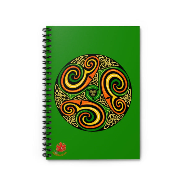 Celtic Circle - Green Ruled Spiral Notebook