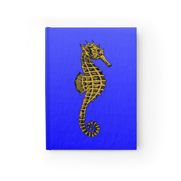 Golden Seahorse Ruled Hardback Journal