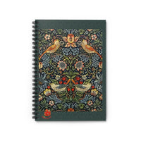 Sparrows & Strawberries Ruled Spiral Notebook