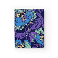 Blue and Purple Flowers Blank Hardback Journal
