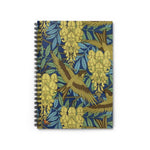 Sparrows and Wisteria (Glycine) Flowers Ruled Spiral Notebook