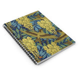 Sparrows and Wisteria (Glycine) Flowers Ruled Spiral Notebook