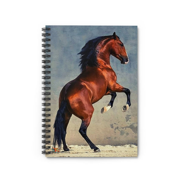Rearing Horse Ruled Spiral Notebook