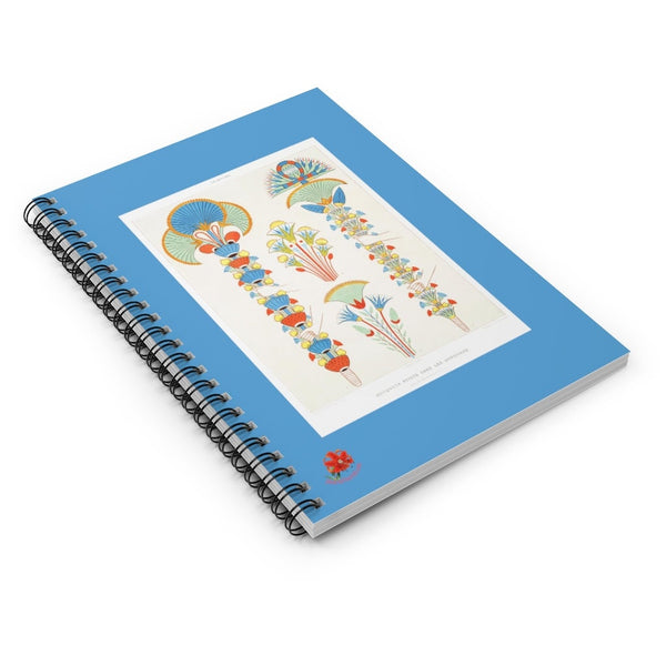 Painted Bouquets in Egyptian Hieroglyphs Ruled Spiral Notebook