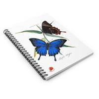 Blue Mountain Swallowtail Butterfly Ruled Spiral Notebook