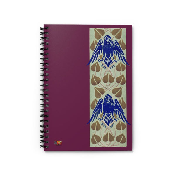 Art Nouveau Raven Border Rule Spiral Notebook